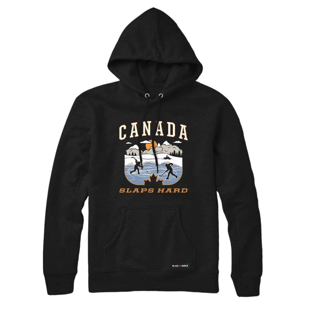 Canada Slaps Hard Pond Hockey Sweatshirt or Hoodie sold by Black Maple Trading product image thumbnail 2