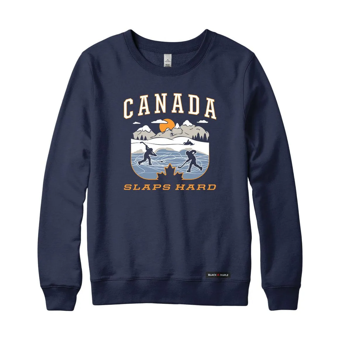 Canada Slaps Hard Pond Hockey Sweatshirt or Hoodie sold by Black Maple Trading product image thumbnail 3