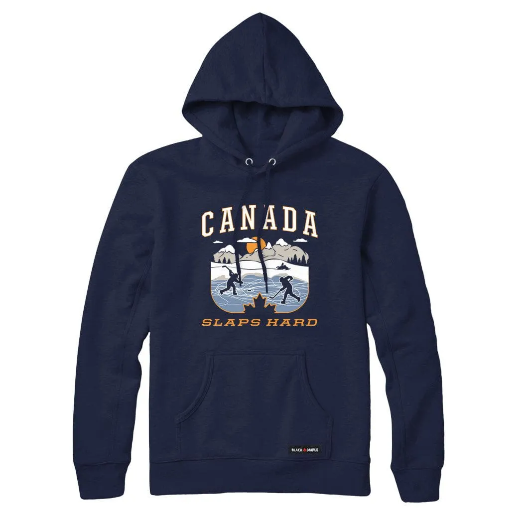 Canada Slaps Hard Pond Hockey Sweatshirt or Hoodie sold by Black Maple Trading product image thumbnail 4