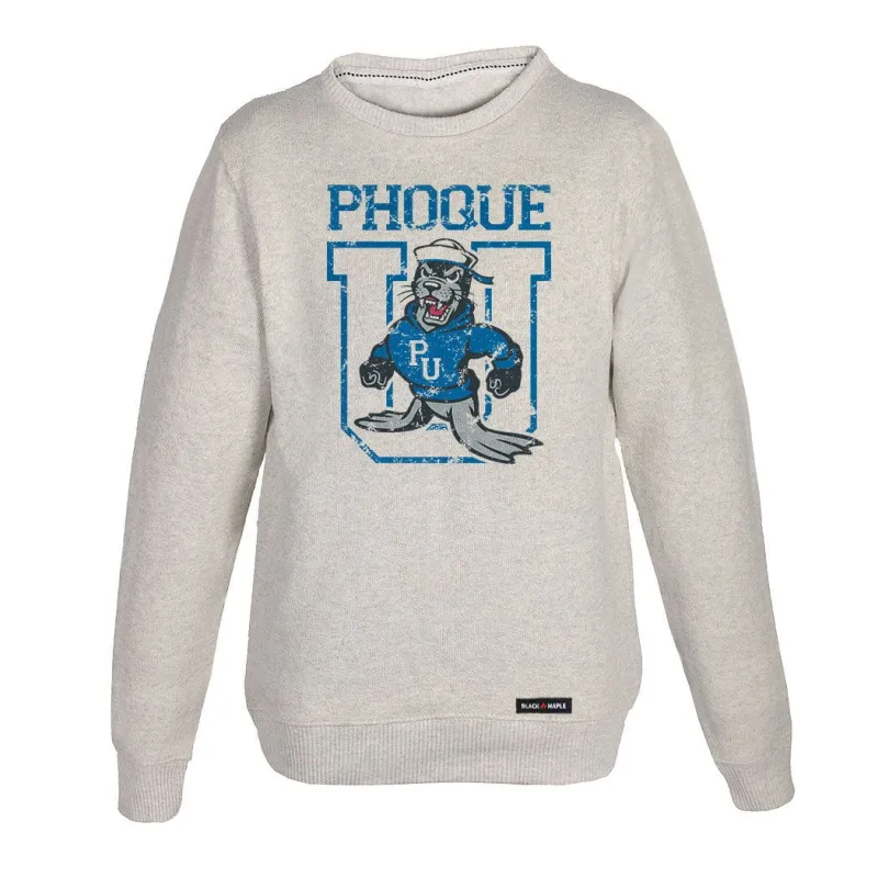 Phoque University Mascot Logo Nantucket Sweatshirt sold by Black Maple Trading