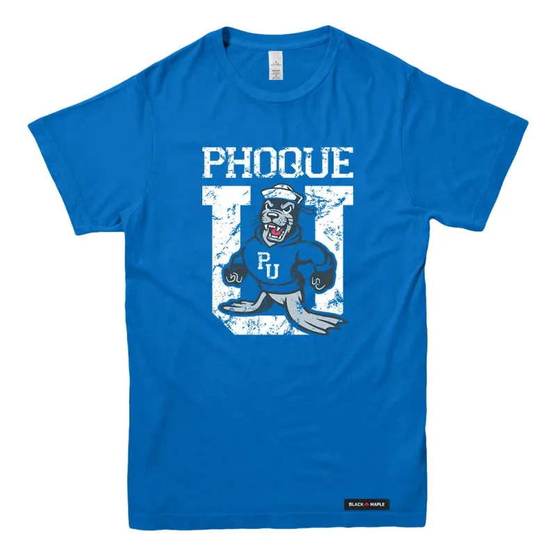Phoque University Mascot Logo T-shirt sold by Black Maple Trading