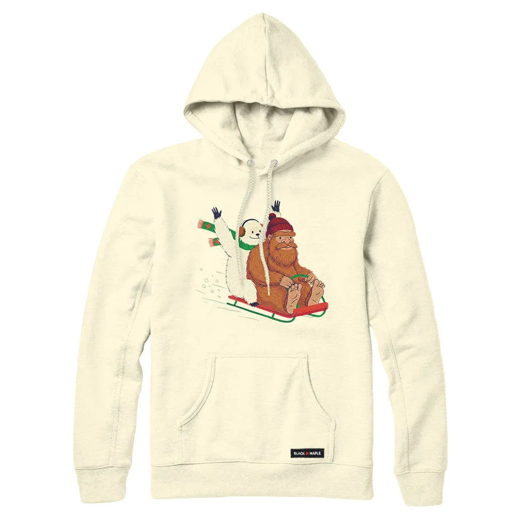 Yeti and Bigfoot Sledding Sweatshirt or Hoodie sold by Black Maple Trading product image thumbnail 4