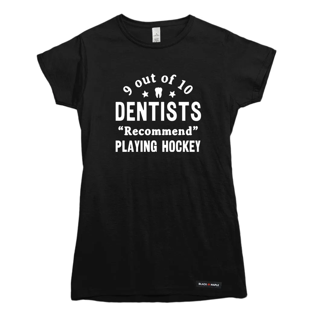 9 out of 10 Dentists Recommend Playing Hockey T-shirt sold by Black Maple Trading product image thumbnail 3