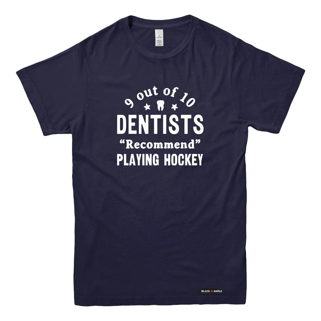 9 out of 10 Dentists Recommend Playing Hockey T-shirt sold by Black Maple Trading product image thumbnail 4