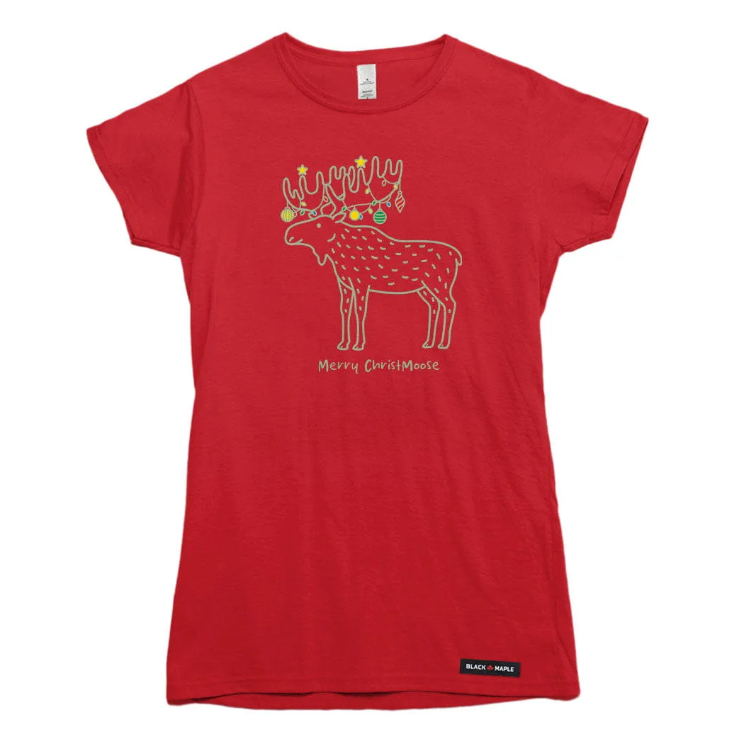 Merry ChristMoose T-shirt sold by Black Maple Trading product image thumbnail 2
