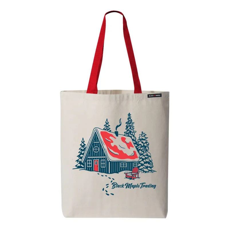 Cozy Canadian Cottage Tote Bag sold by Black Maple Trading