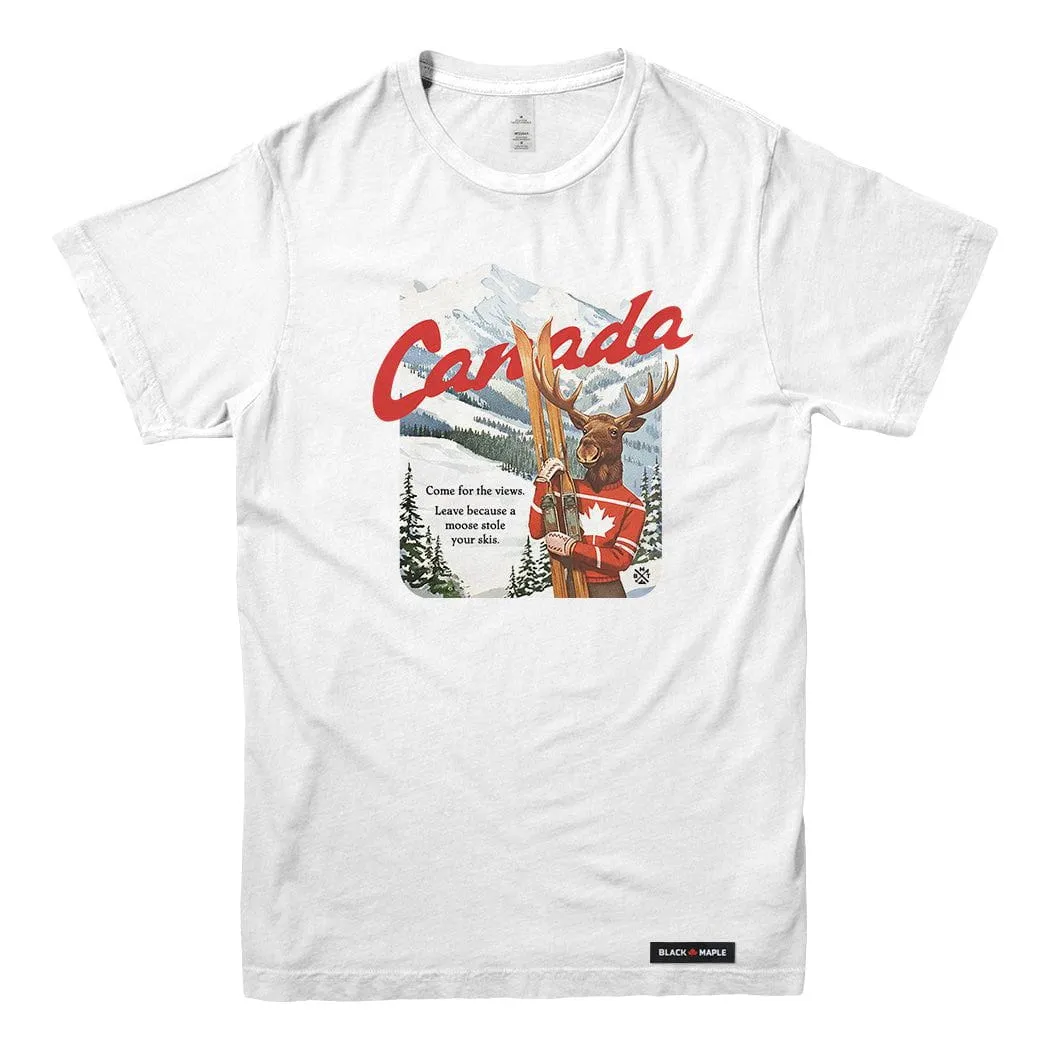 Canada Moose Stole my Skis T-shirt sold by Black Maple Trading product image thumbnail 3
