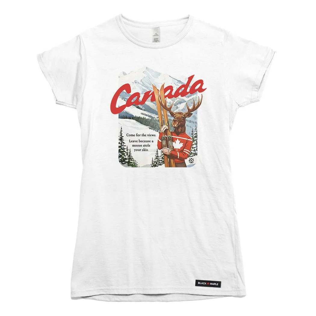 Canada Moose Stole my Skis T-shirt sold by Black Maple Trading product image thumbnail 2