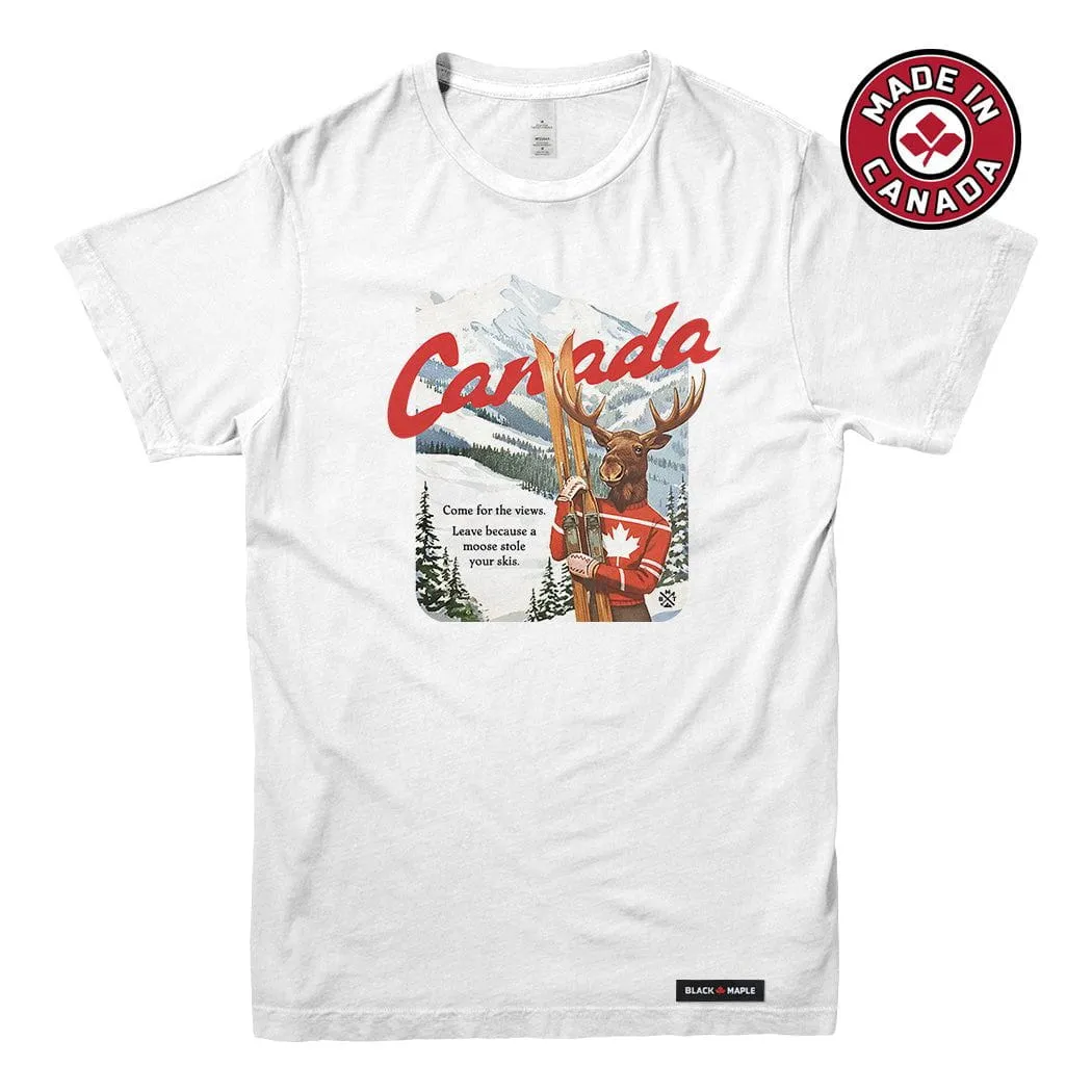 Canada Moose Stole my Skis T-shirt sold by Black Maple Trading product image thumbnail 4