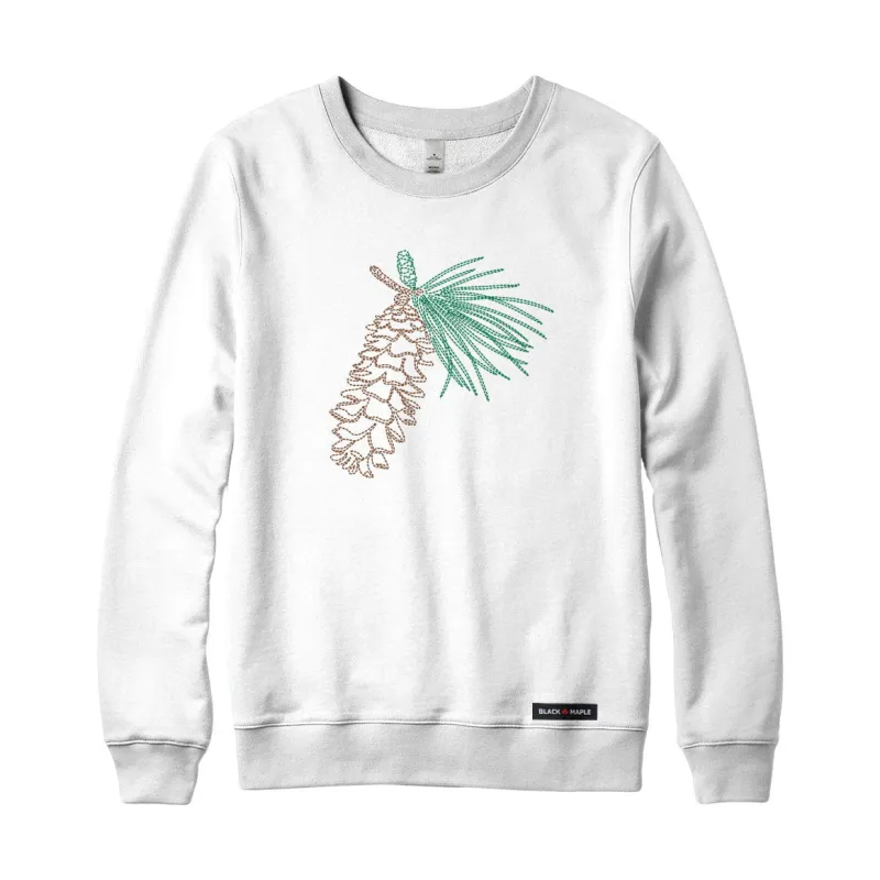 Pinecone Embroidery Crewneck Sweatshirt sold by Black Maple Trading