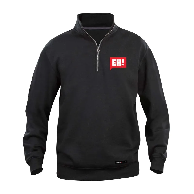 Eh! Logo Quarter Zip Sweatshirt 1/4 Zip Sweatshirt sold by Black Maple Trading
