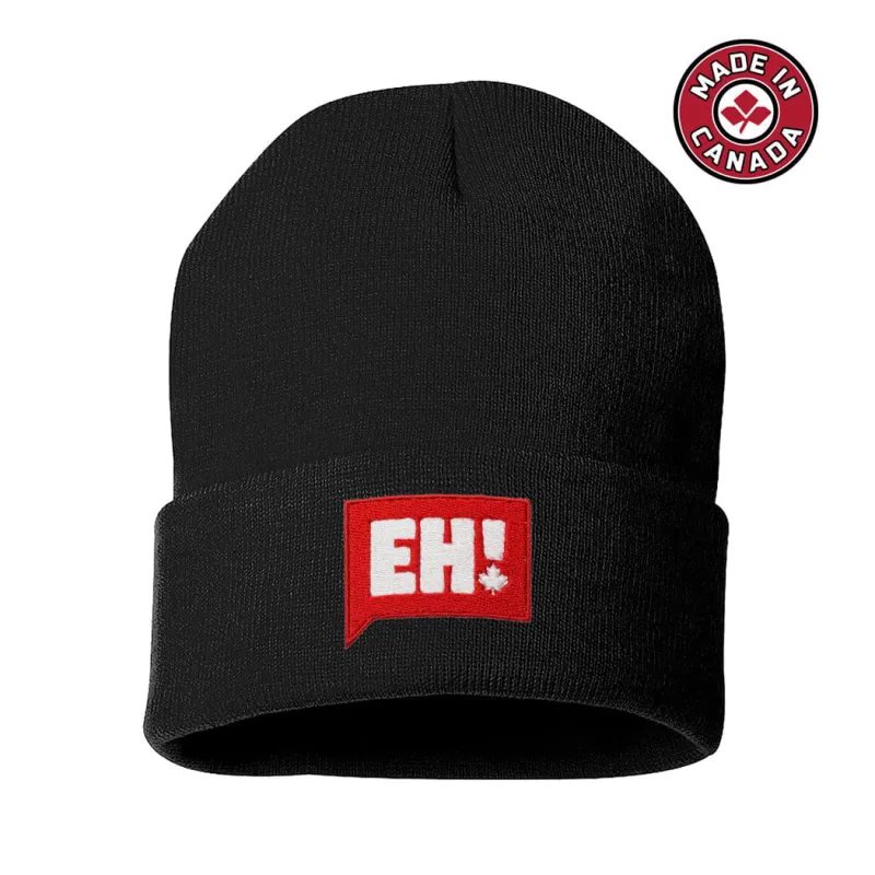 Eh! Logo Cuff Knit Beanie made by Black Maple Trading