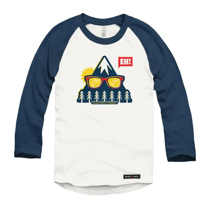 Eh! Canadian Mountain Raglan Baseball Shirt sold by Black Maple Trading