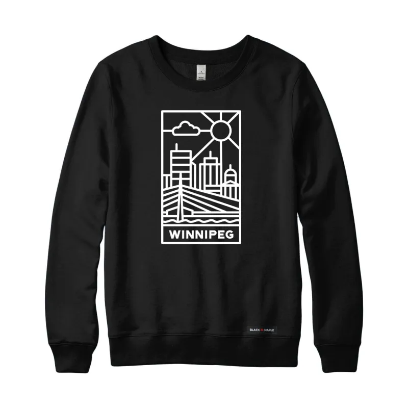 Winnipeg Stained Glass Sweatshirt made by Black Maple Trading