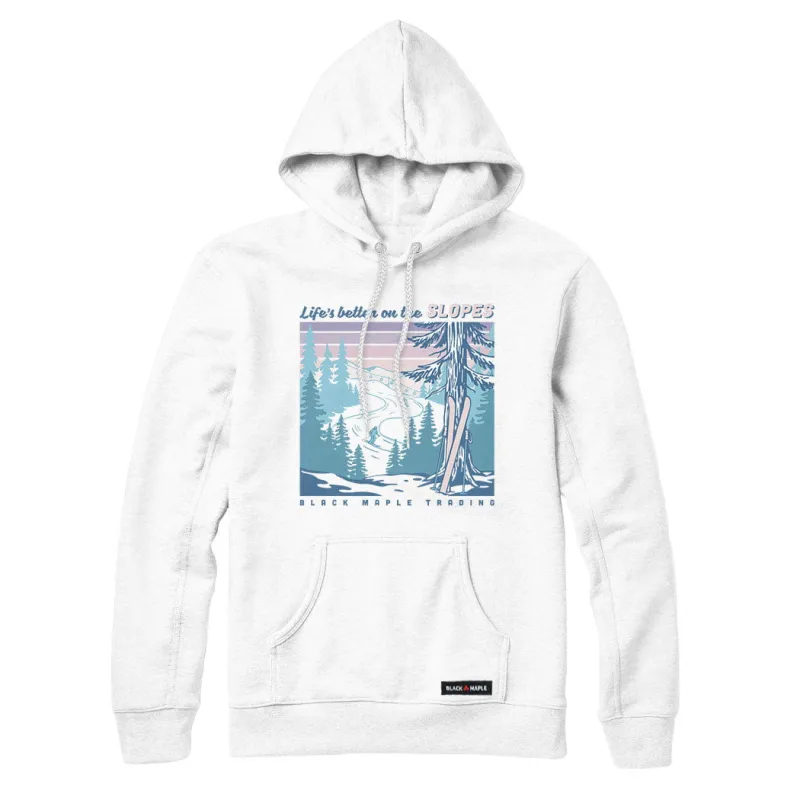 Life's better on the SLOPES Sweatshirt or Hoodie sold by Black Maple Trading