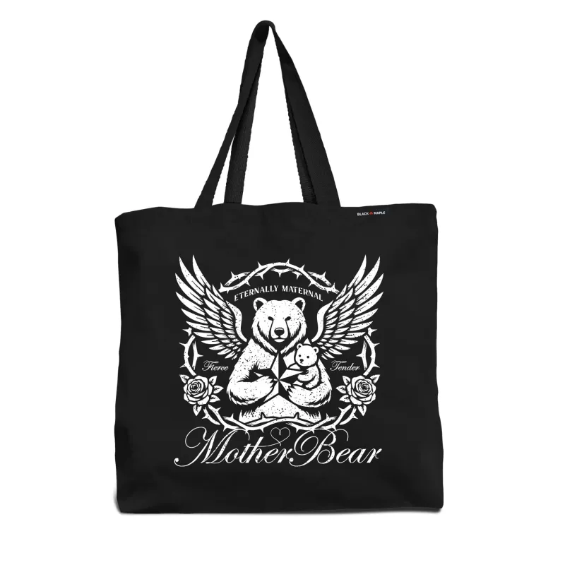 Hardcore Mother Bear Tote Bag made by Black Maple Trading