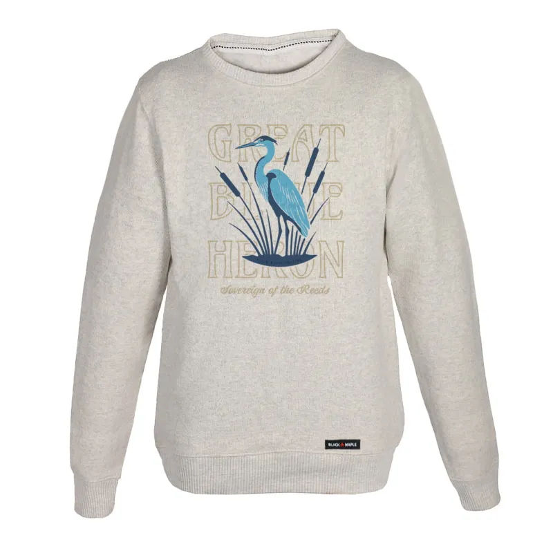 Great Blue Heron Nantucket Sweatshirt made by Black Maple Trading