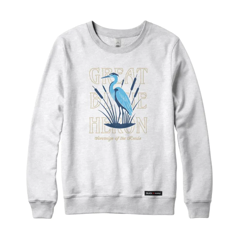 Great Blue Heron Sweatshirt made by Black Maple Trading