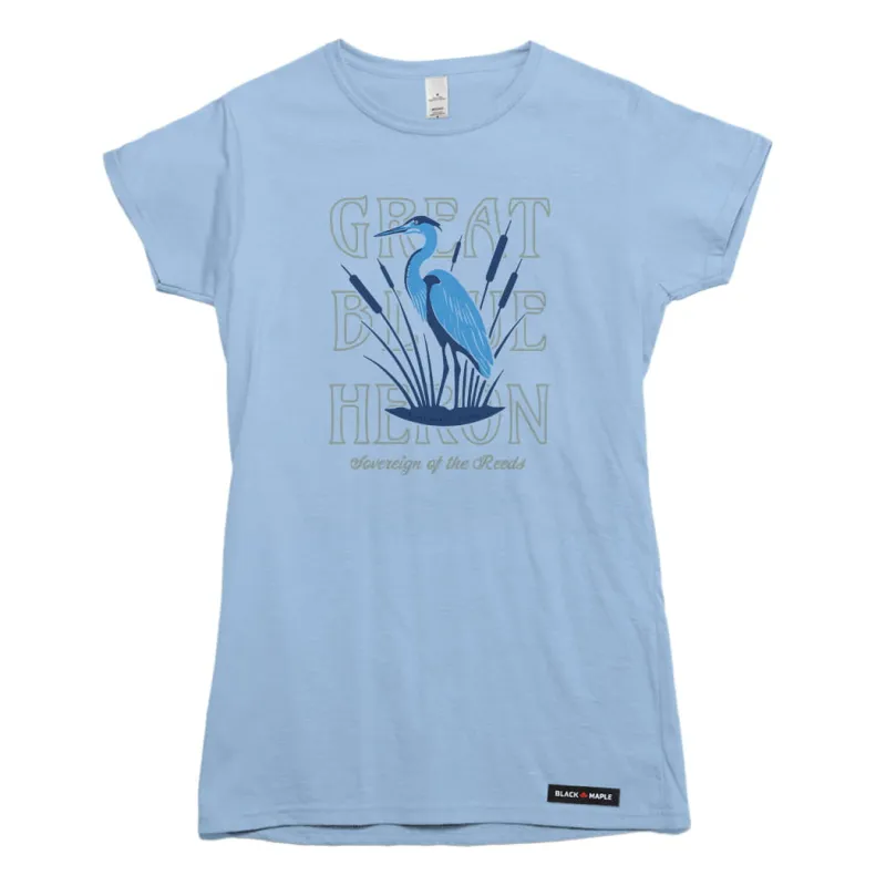 Great Blue Heron T-shirt made by Black Maple Trading
