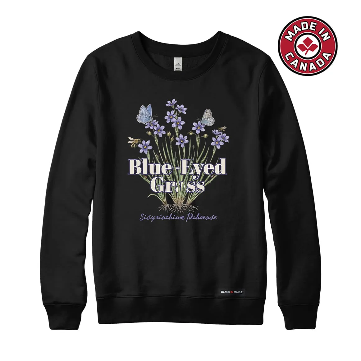 Blue-Eyed Grass Wildflower Sweatshirt sold by Black Maple Trading product image thumbnail 5
