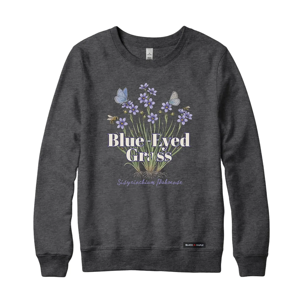 Blue-Eyed Grass Wildflower Sweatshirt sold by Black Maple Trading product image thumbnail 4