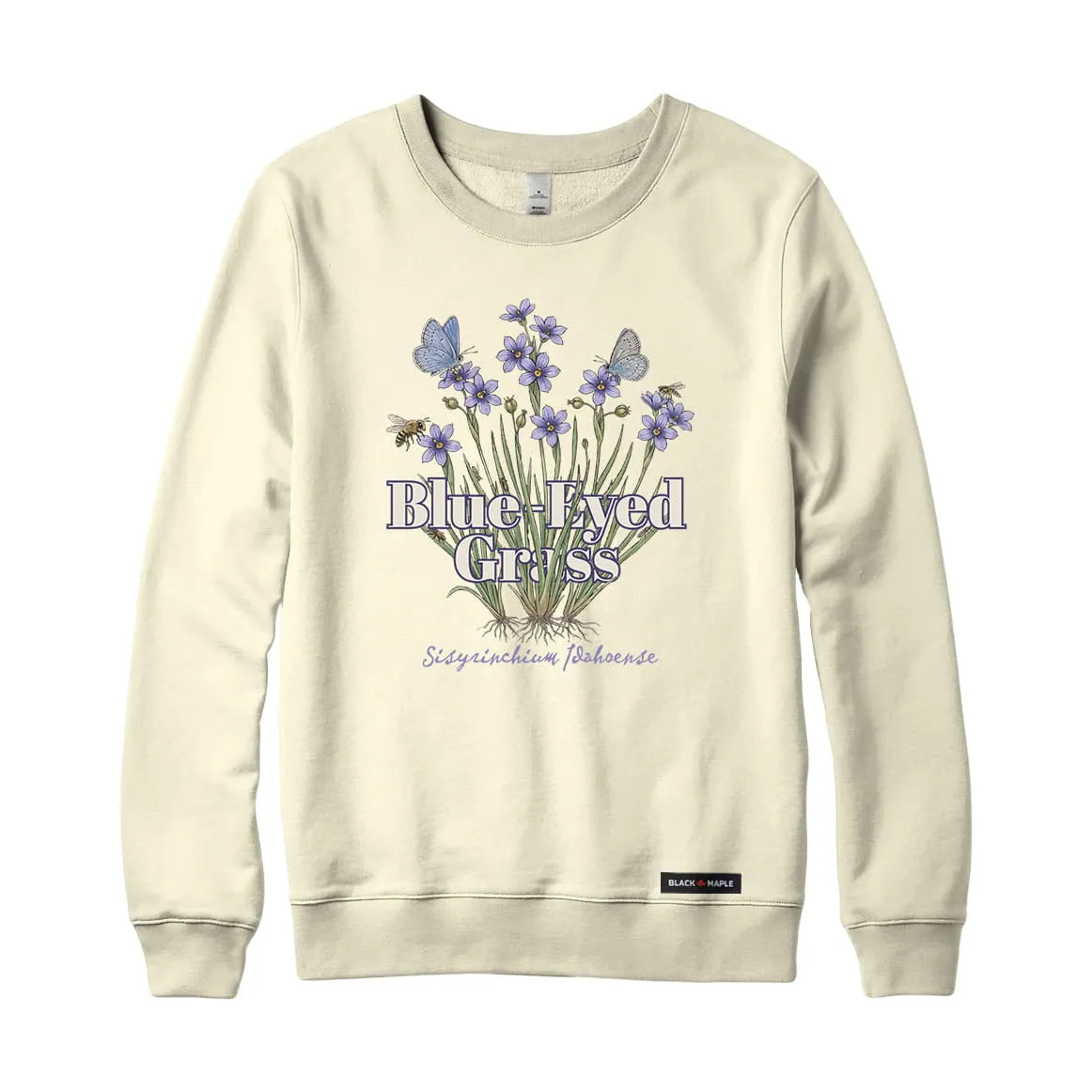 Blue-Eyed Grass Wildflower Sweatshirt sold by Black Maple Trading product image thumbnail 2