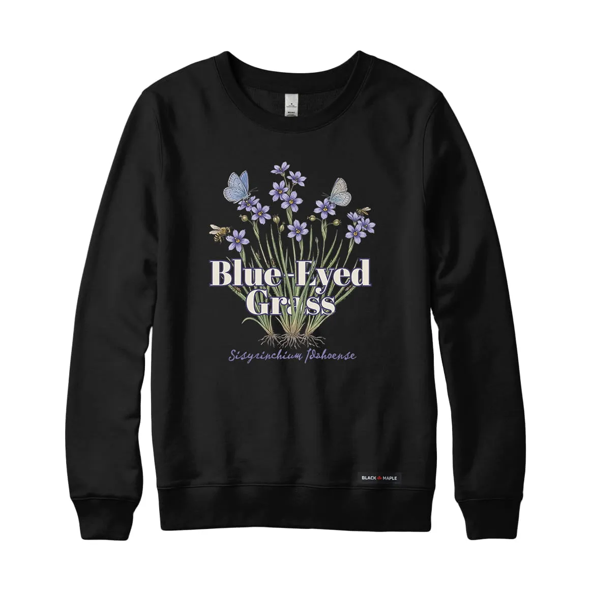 Blue-Eyed Grass Wildflower Sweatshirt sold by Black Maple Trading