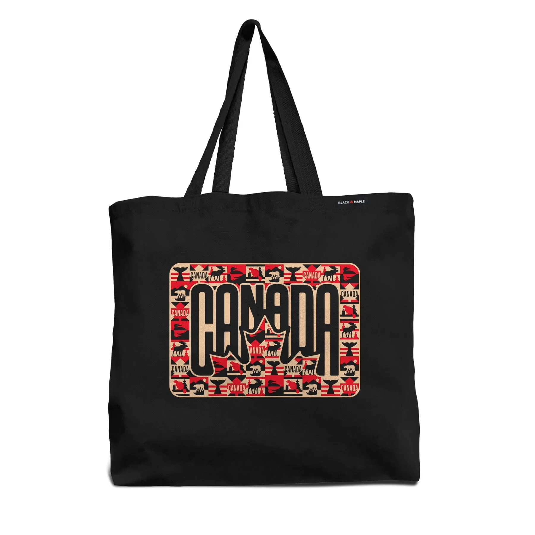 Canada Retro Leaf Patchwork Tote Bag sold by Black Maple Trading