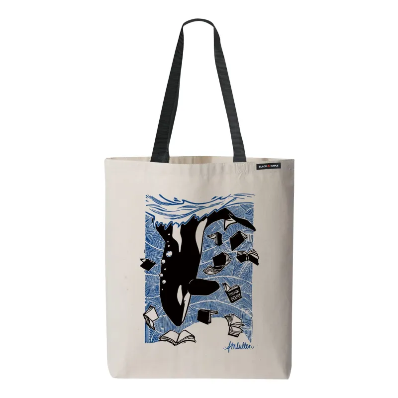 Anna M. Cullen Orca Whale Tales Tote Bag made by Black Maple Trading