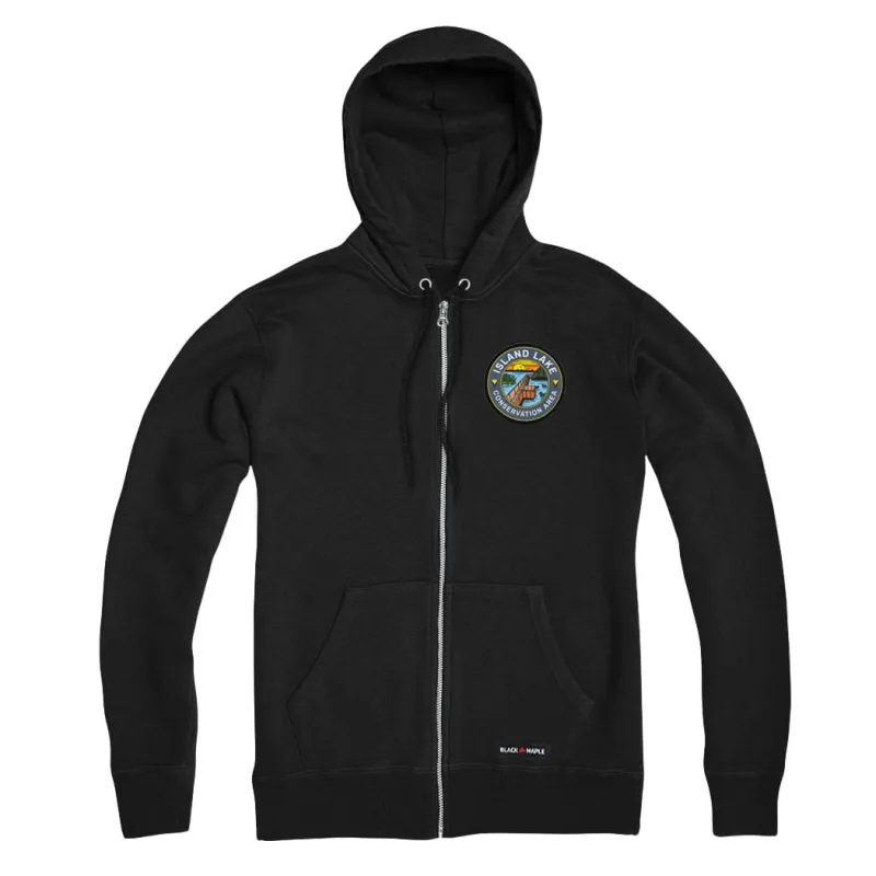 Island Lake Park Patch Full Zip Hoodie made by Black Maple Trading