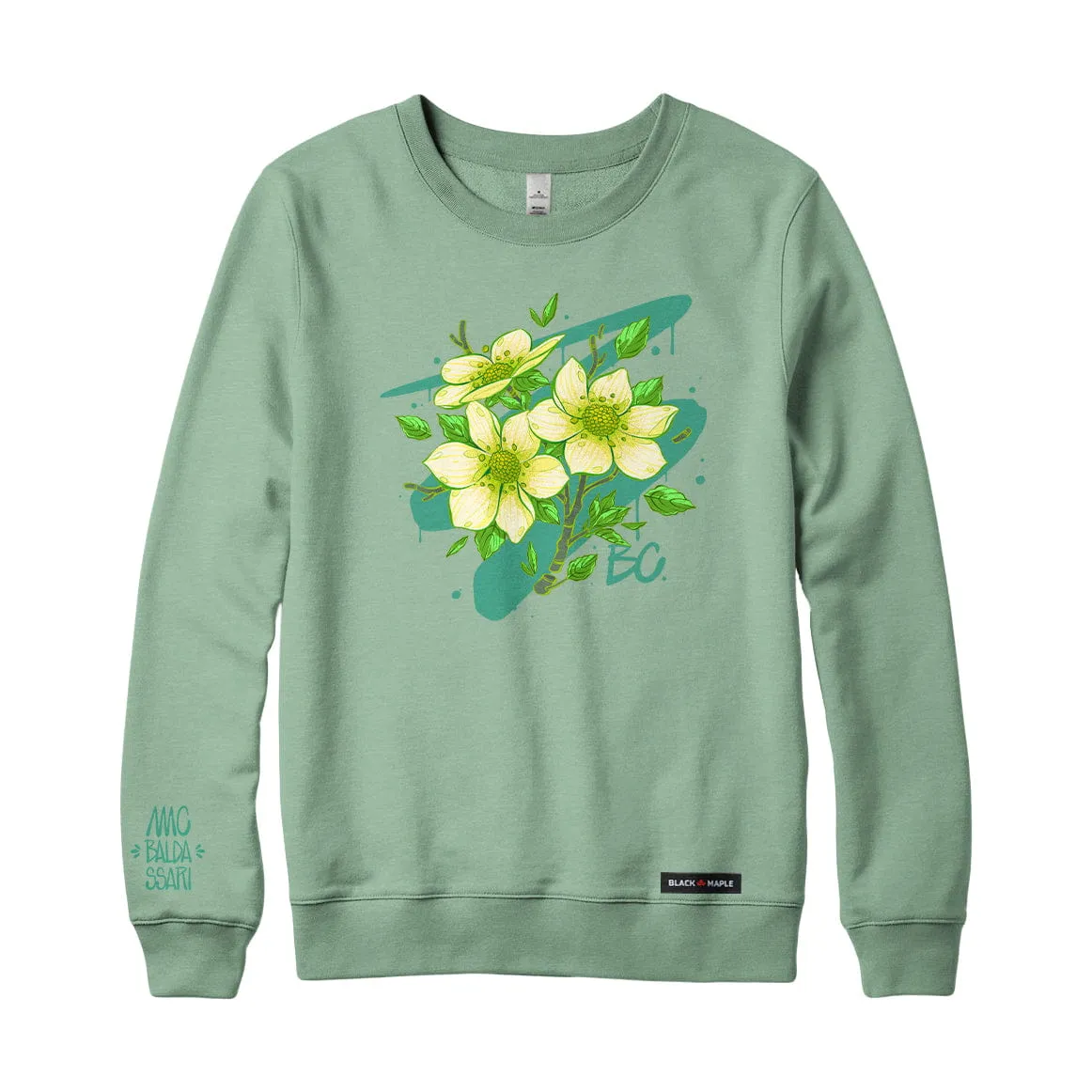 MC Baldassari x Black Maple Trading - Artist Collab: Blooming in British Columbia Sweatshirt or Hoodie sold by Black Maple Trading