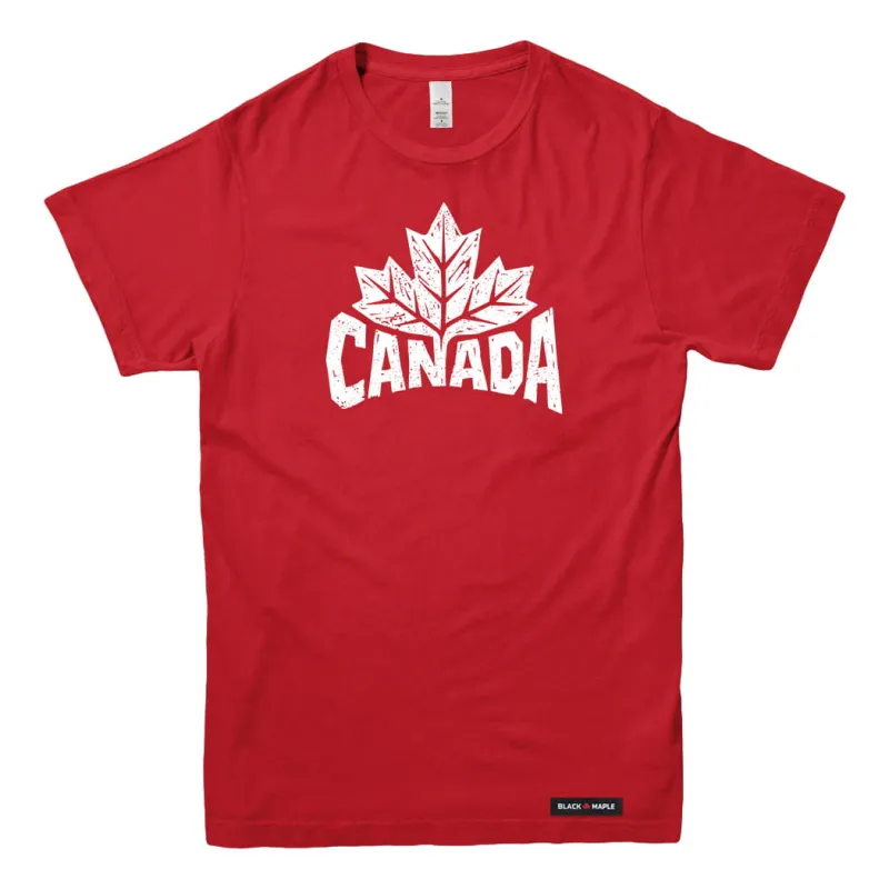 Canada Heritage Woodcut T-shirt made by Black Maple Trading