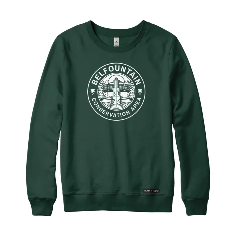 Belfountain Conservation Area Monochrome Print Sweatshirt | Credit Valley Parks made by Black Maple Trading
