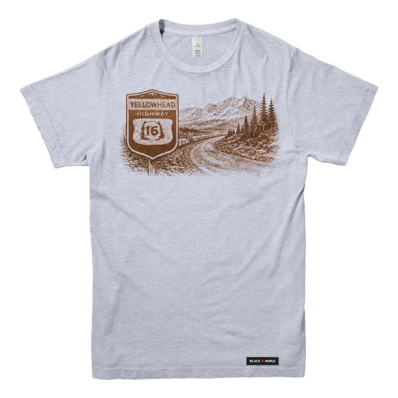 Yellowhead Highway Western Road Trip T-shirt made by Black Maple Trading