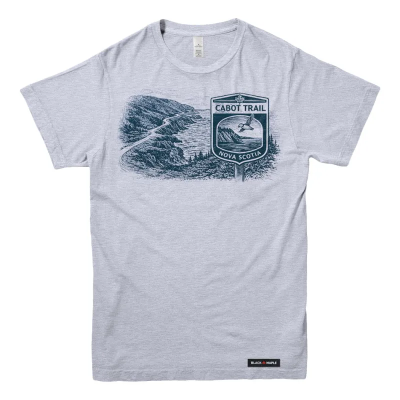Cabot Trail Highway Nova Scotia Road Trip T-shirt made by Black Maple Trading