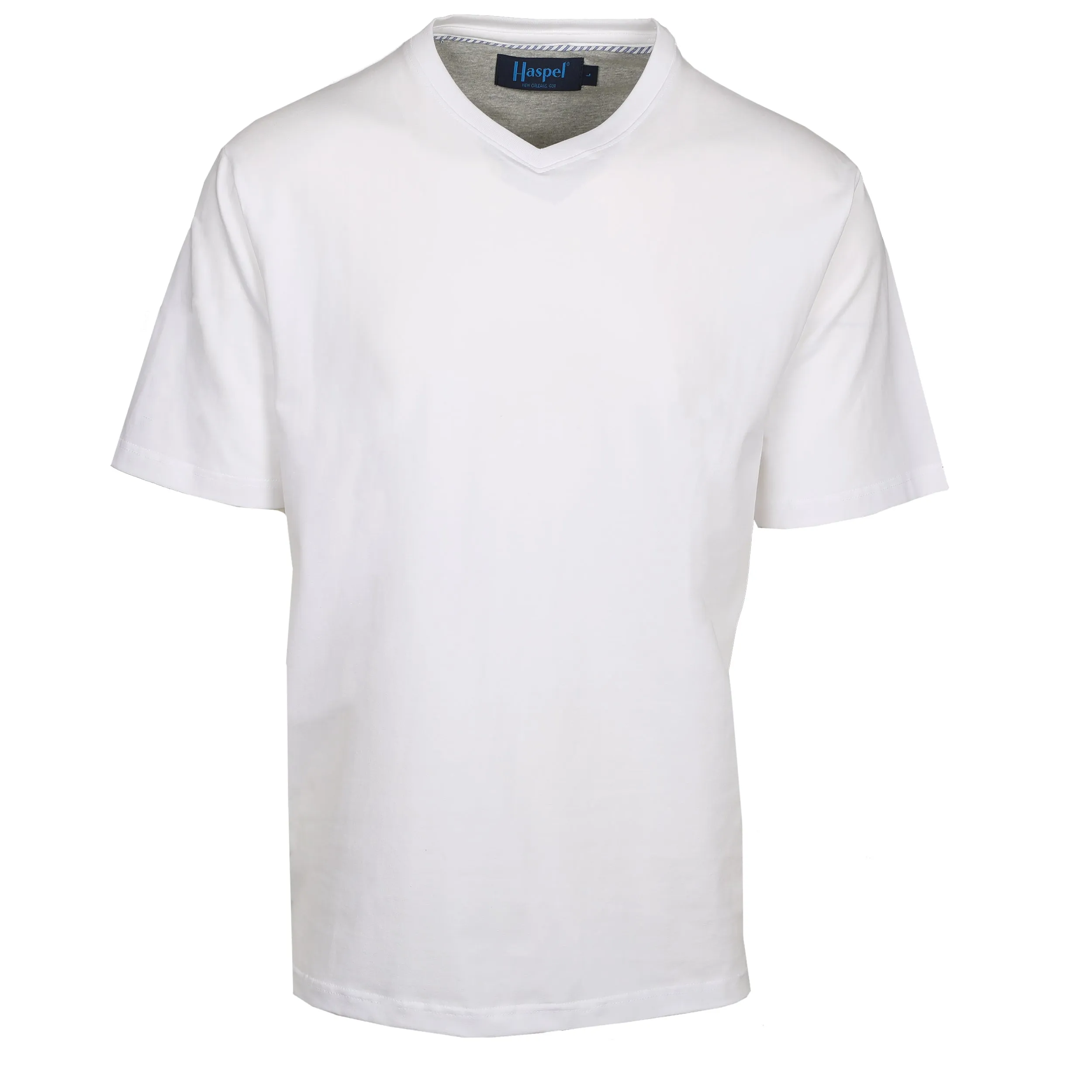 Luxe White V-Neck T-Shirt sold by Haspel product image thumbnail 5