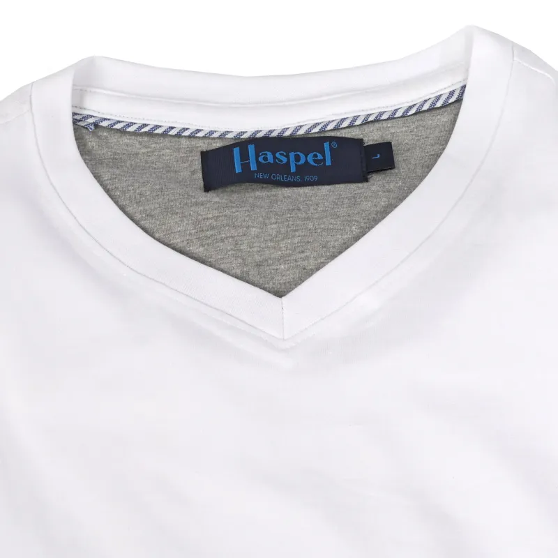 Luxe White V-Neck T-Shirt sold by Haspel