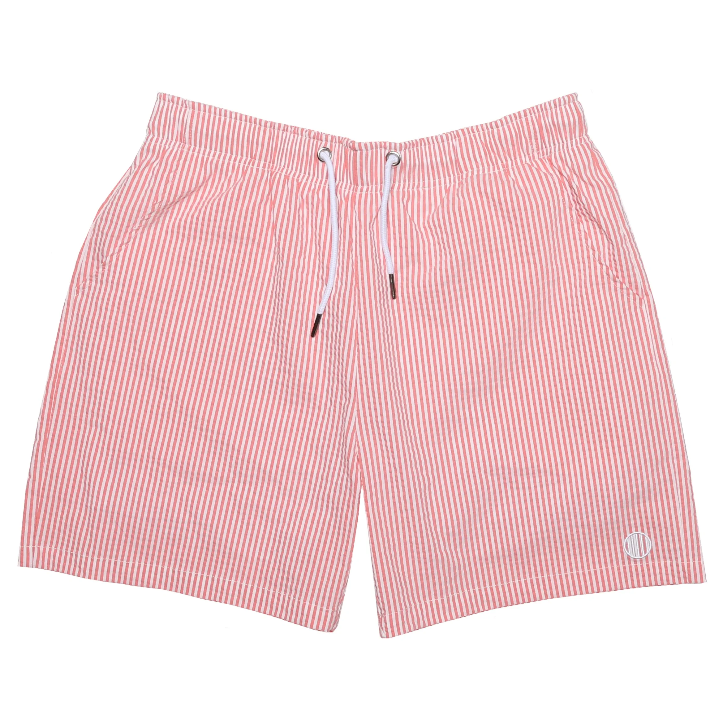 Sherwood Coral Seersucker Stretch Swimsuit sold by Haspel