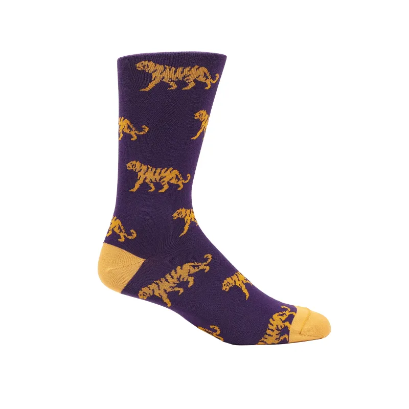 Purple & Gold Tigers Purple Socks sold by Haspel