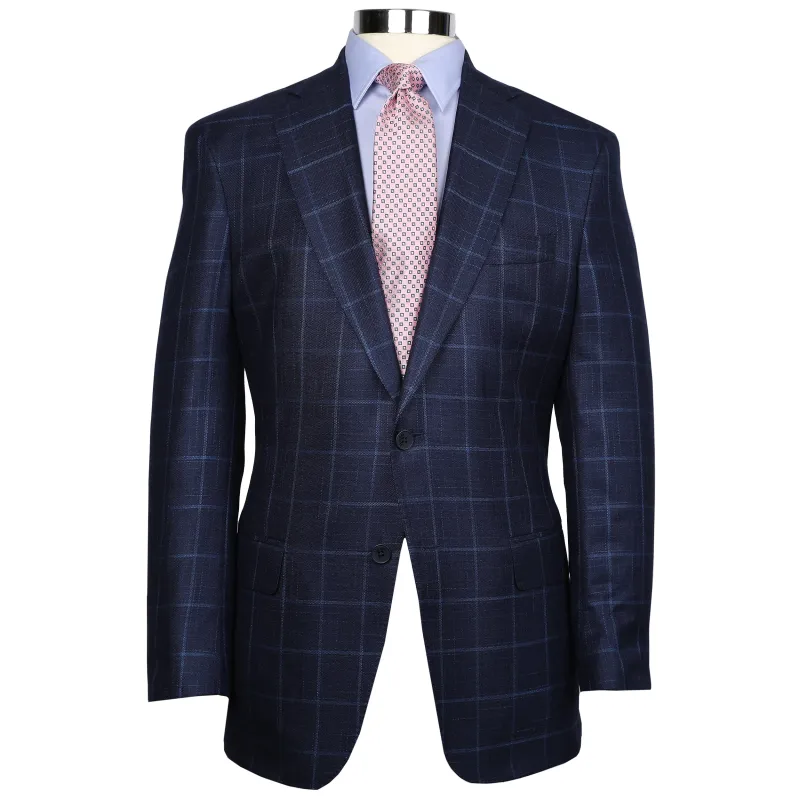 Audubon Navy with Blue Windowpane Sport Coat sold by Haspel