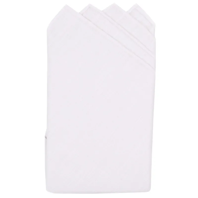 White Linen Pre-Folded Linen Pocket Square sold by Haspel