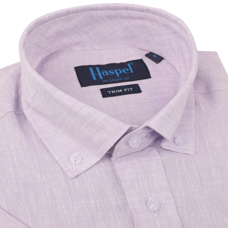 Sea Breeze Short Sleeve Lavender Linen Shirt sold by Haspel