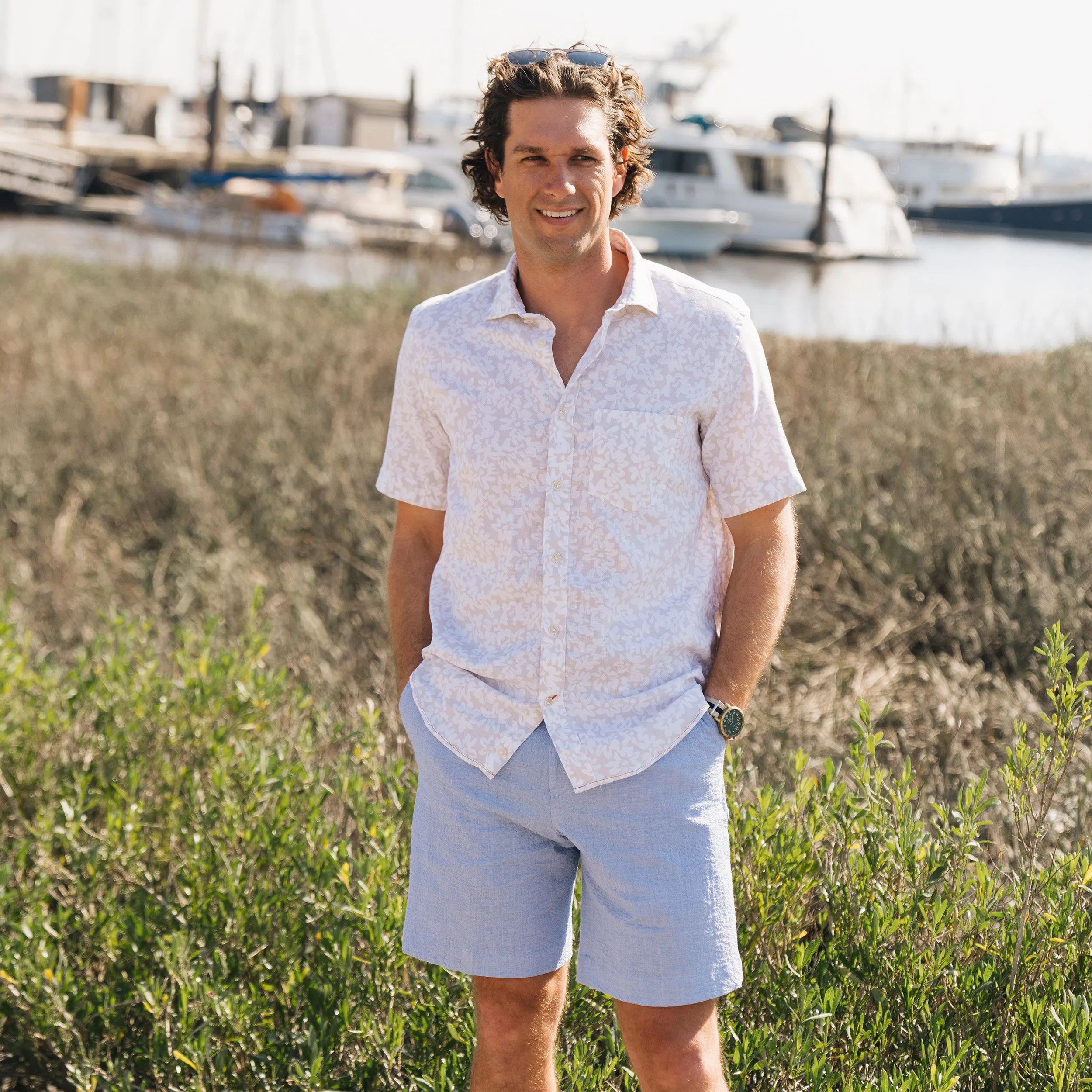 *** FINAL SALE *** Amber Sand Crayon Floral Short Sleeve Woven sold by Haspel product image thumbnail 2