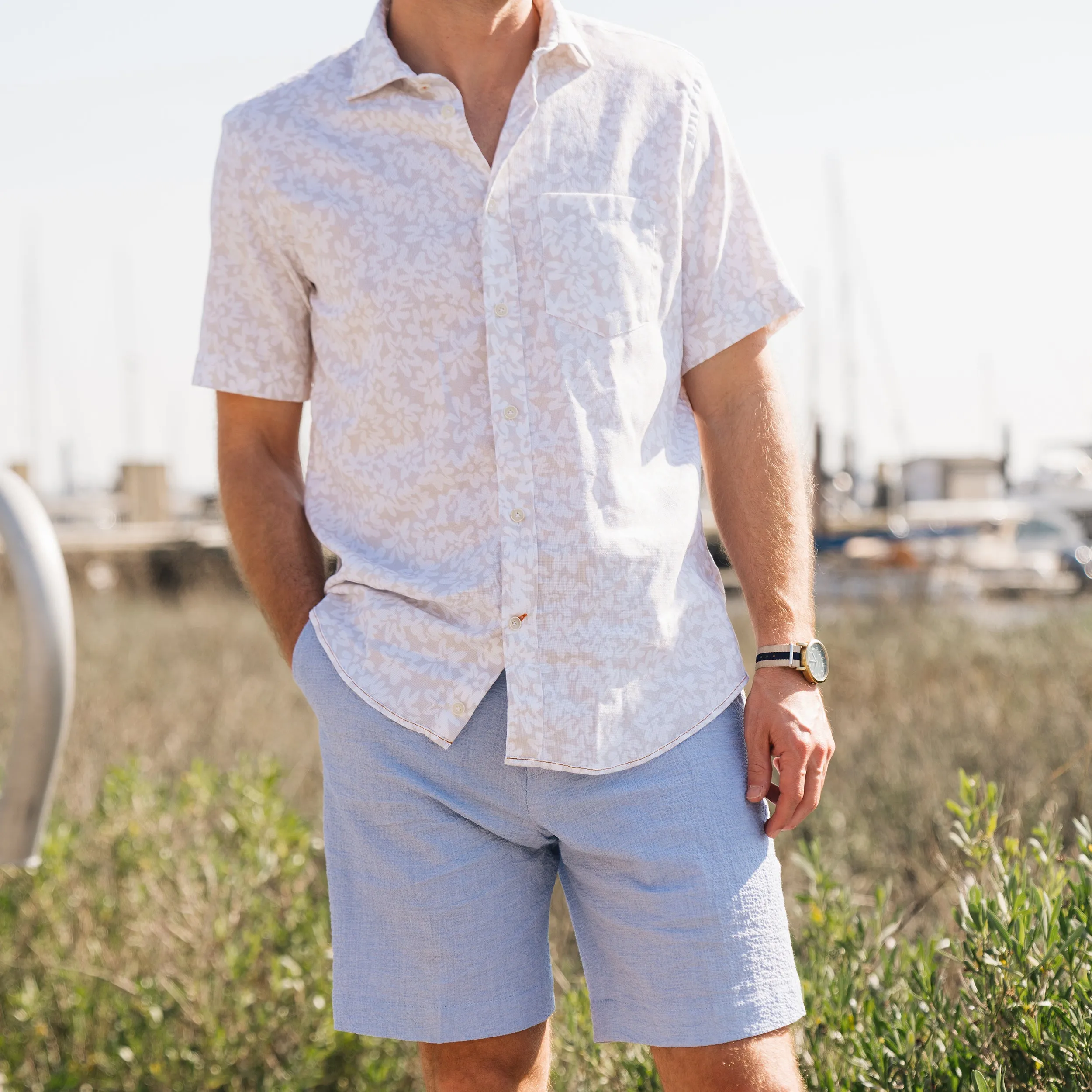 *** FINAL SALE *** Amber Sand Crayon Floral Short Sleeve Woven sold by Haspel product image thumbnail 3