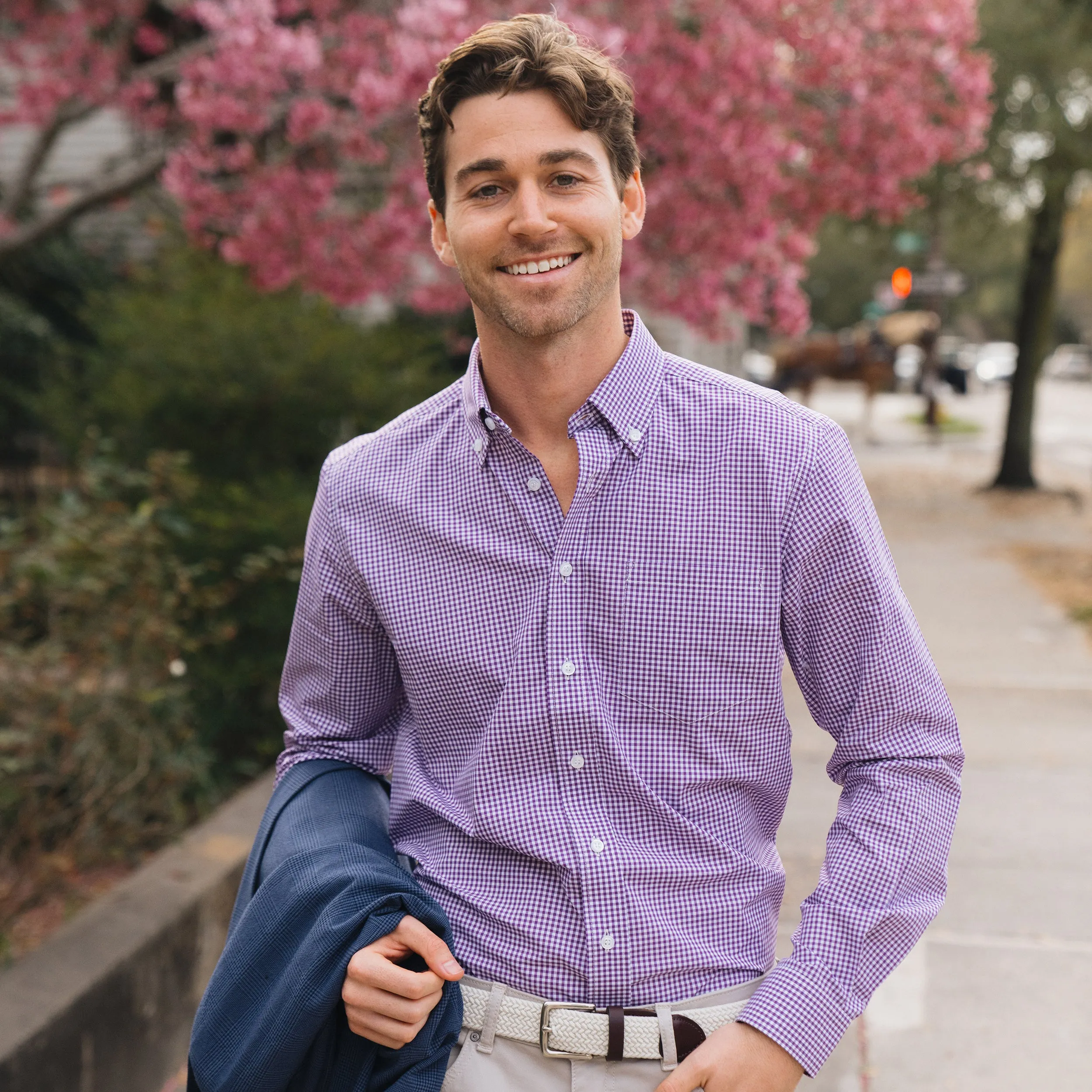 Franklin Purple Mini Gingham Check sold by Haspel product image thumbnail 2