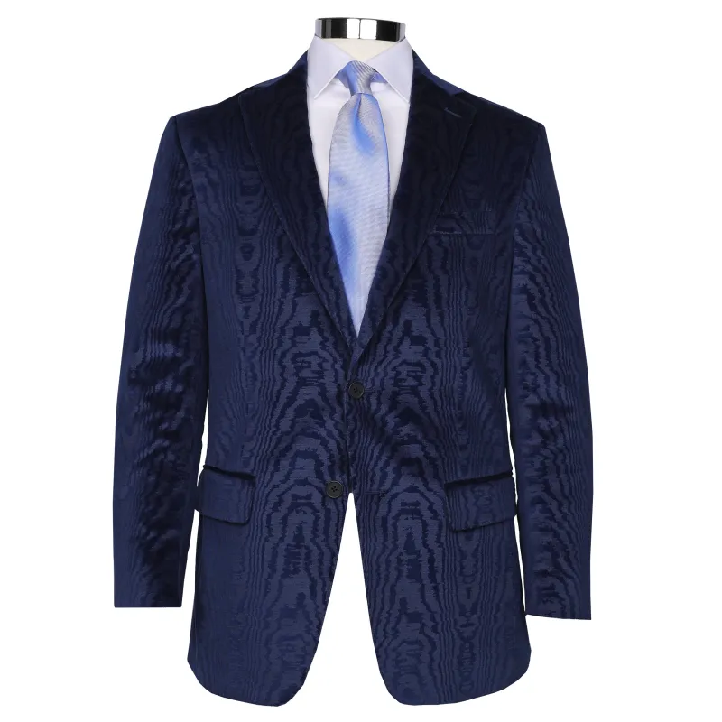 Audubon Navy Moire Velvet Jacket sold by Haspel