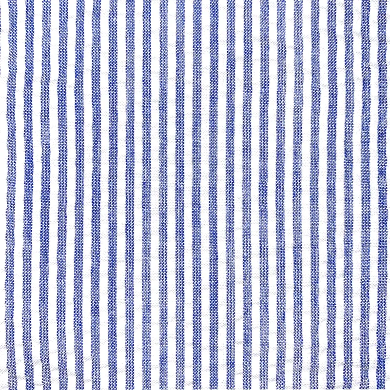 Classic Blue Stripe Seersucker Pocket Square sold by Haspel