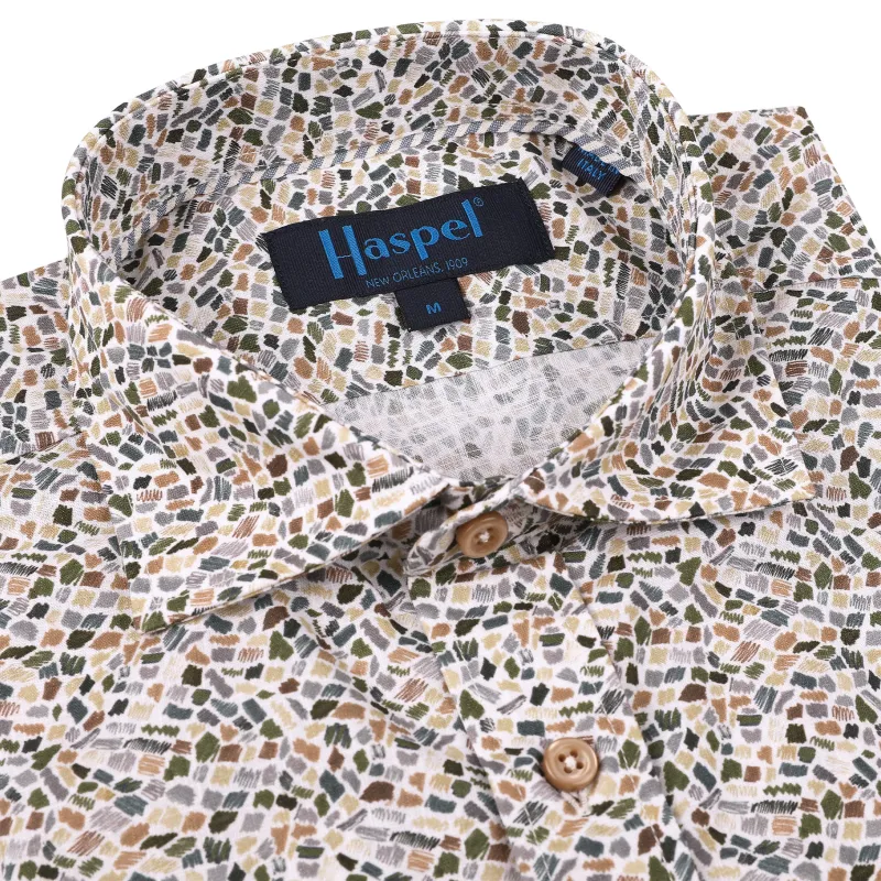 *** FINAL SALE *** Carroll Olive & Tan Print made by Haspel