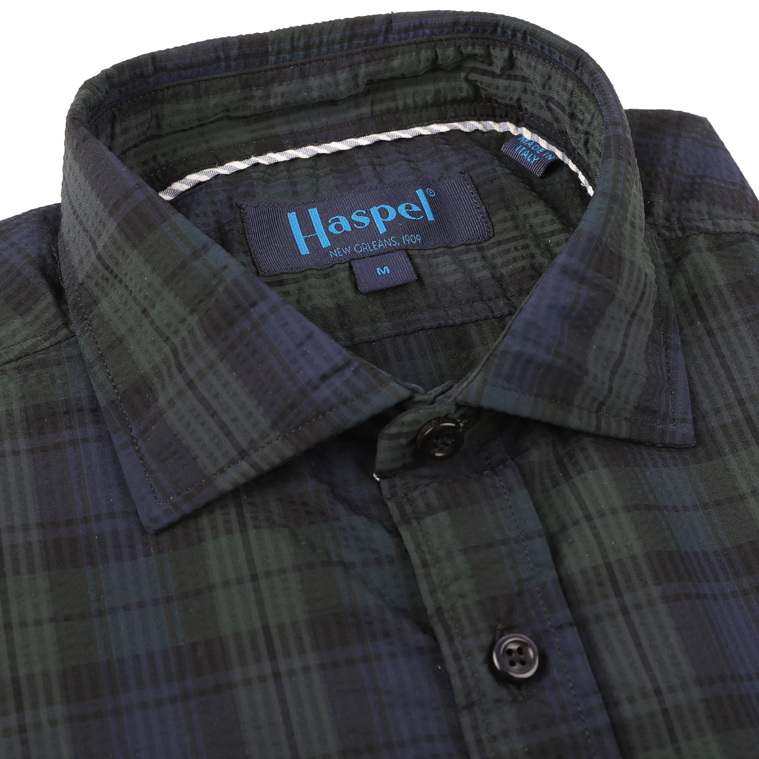 Chartres Black Watch Seersucker sold by Haspel