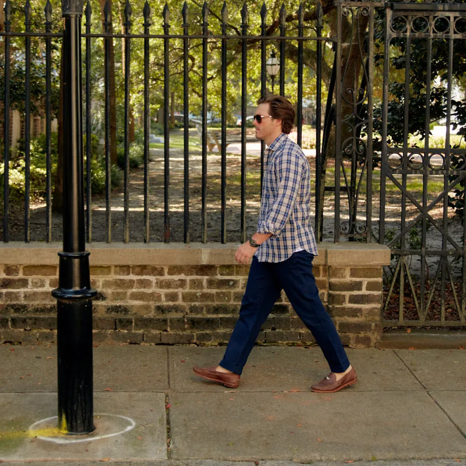 *** FINAL SALE *** Chartres Brown & Navy Seersucker Plaid sold by Haspel product image thumbnail 3